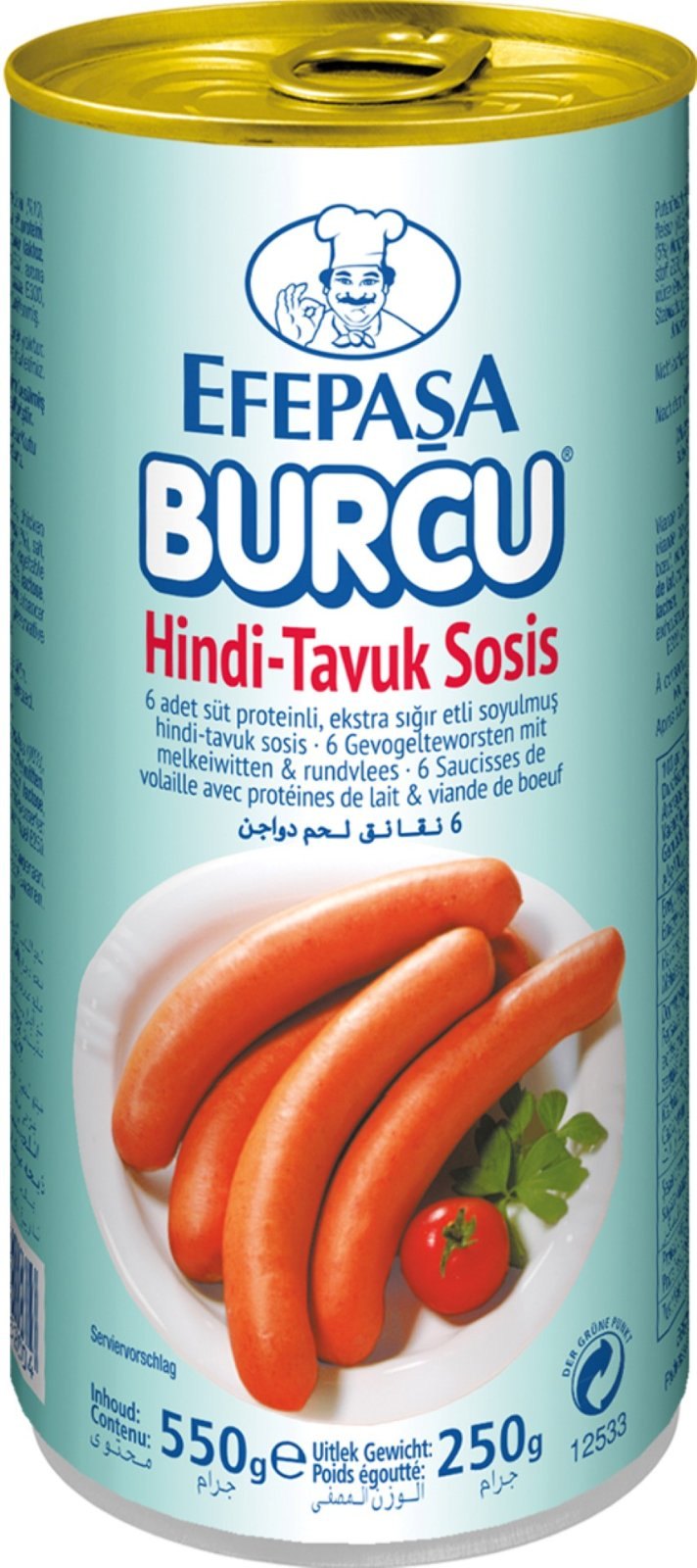 EFEPASA BURCU SAUCISSES DE POULET 12X250GR BOITE