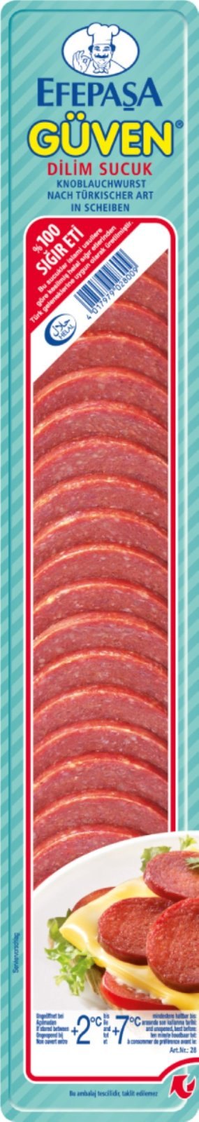 EFEPASA GUVEN SUCUK SAUCISSON TRANCHES 24X200GR