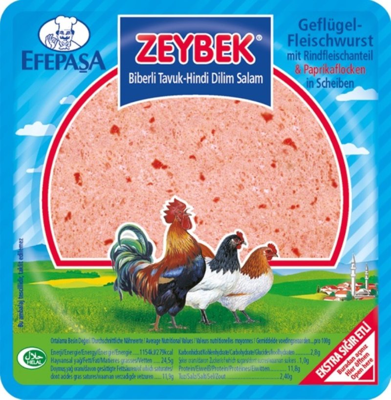 EFEPASA ZEYBEK SALAMI POULET PIQUANT TRANCHES 12X200GR