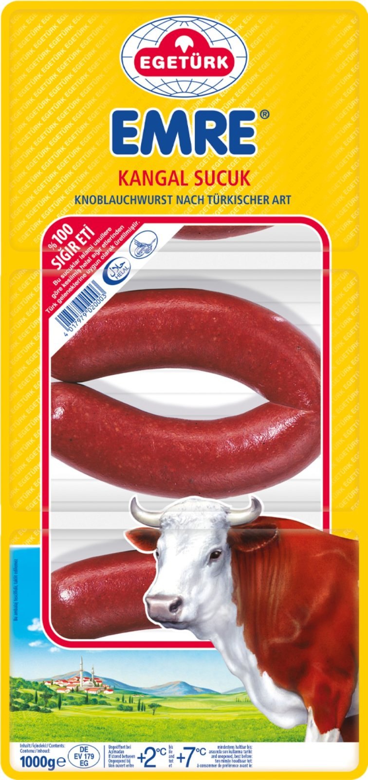 EGETURK EMRE KANGAL SUCUK SAUCISSON A L'AIL ROND SUCUK 9X1KG