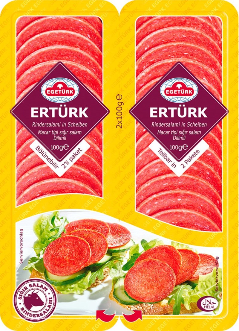 EGETURK ERTURK SALAMI BOEUF TRANCHES 16X(2X100GR)