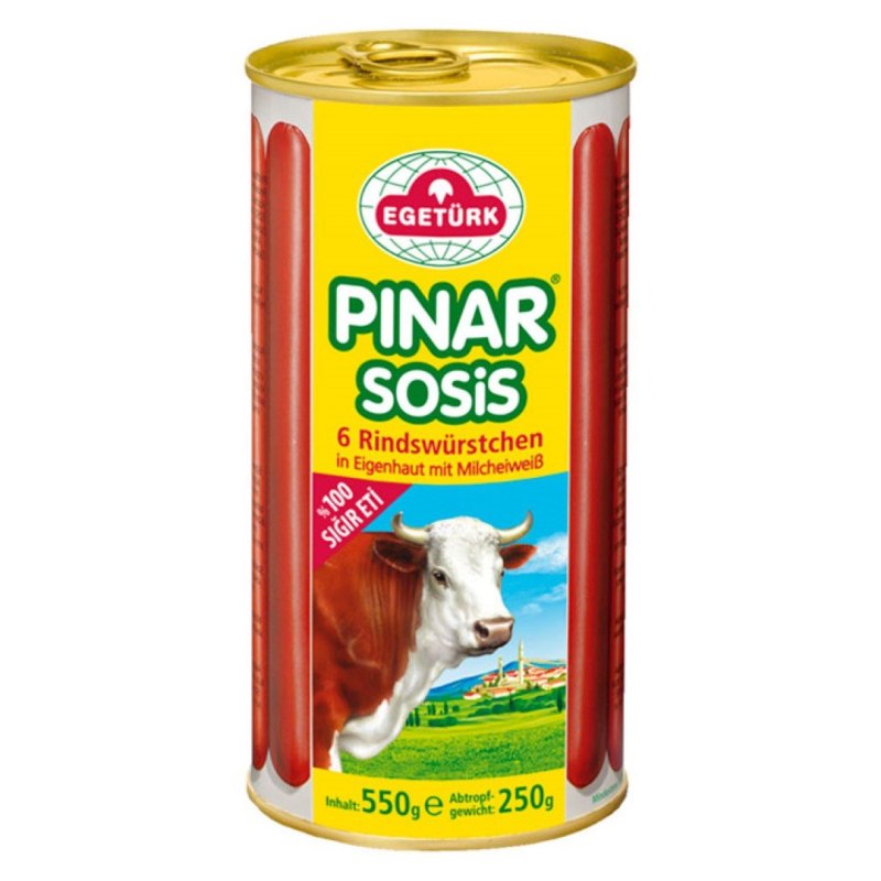 EGETURK PINAR SOSIS SAUCISSES DE BOEUF 12X250GR BOITE