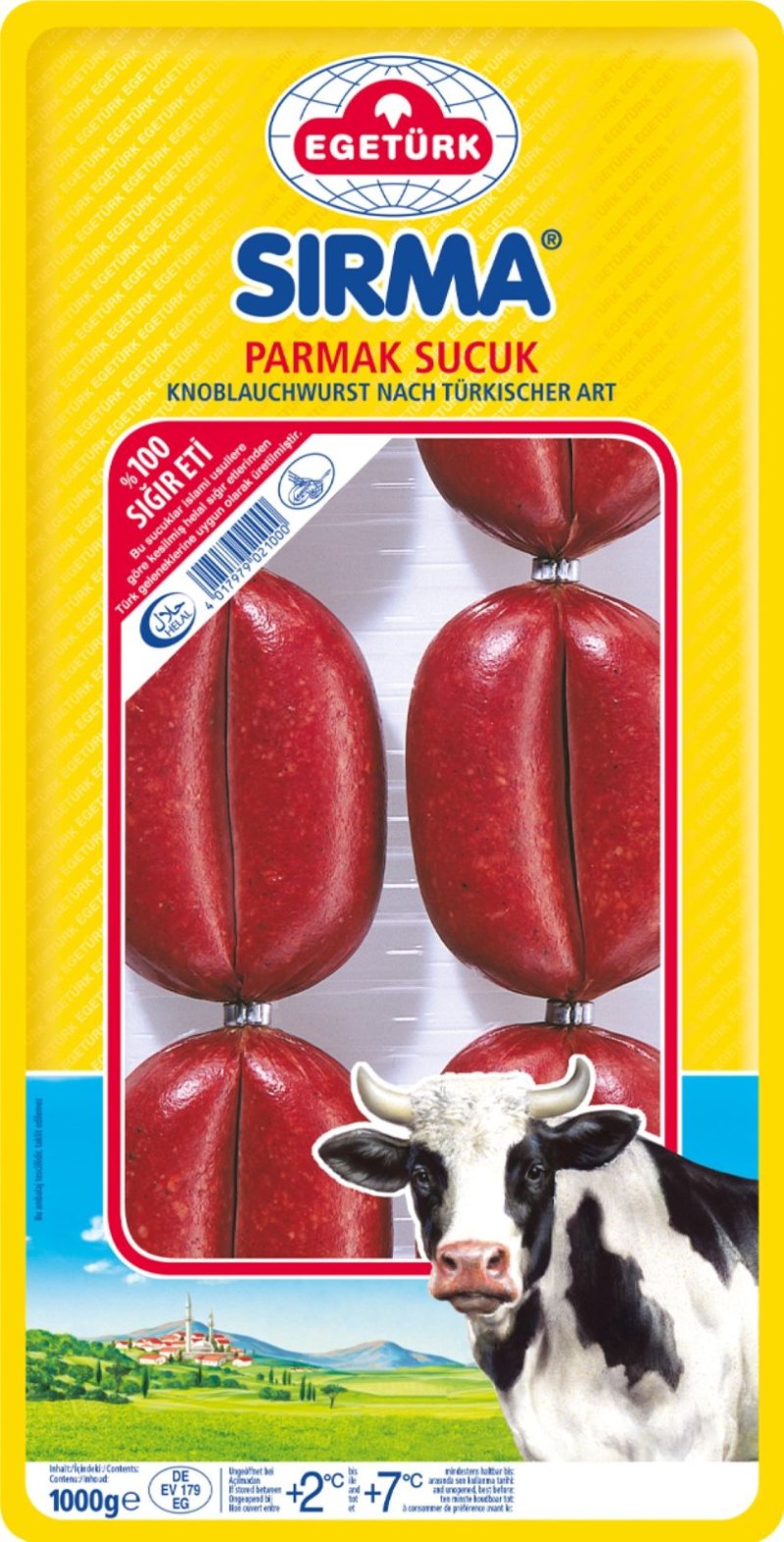 EGETURK SIRMA PARMAK SUCUK SAUCISSON A L'AIL 9X1KG