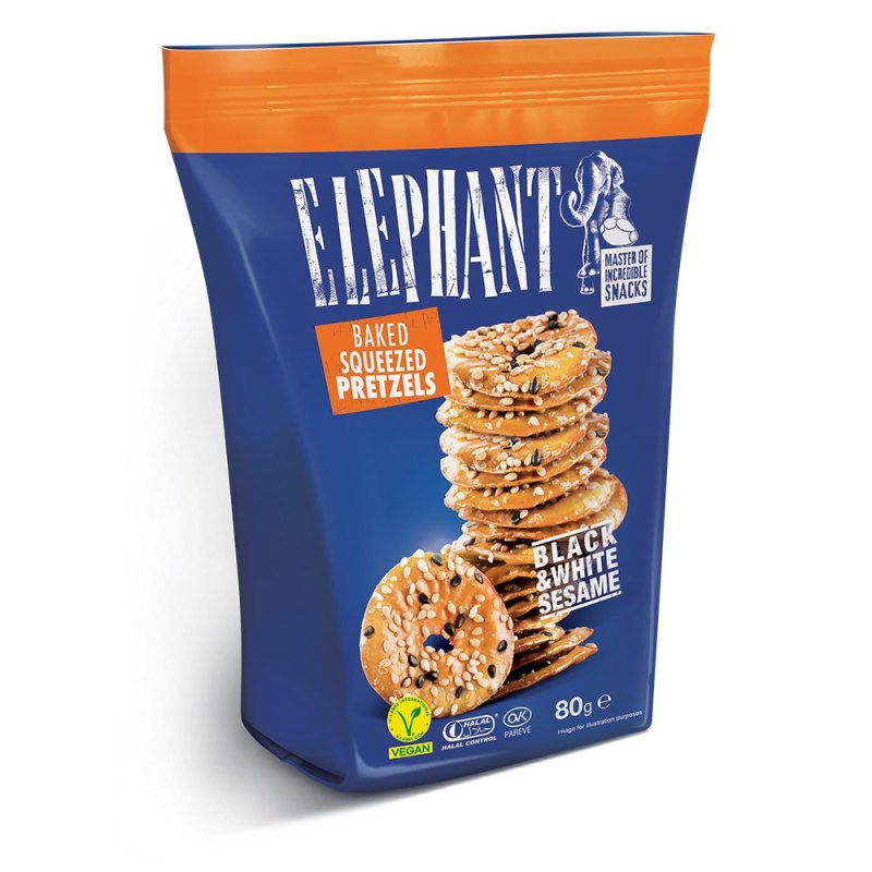 ELEPHANT PRETZEL SESAME 12X180GR