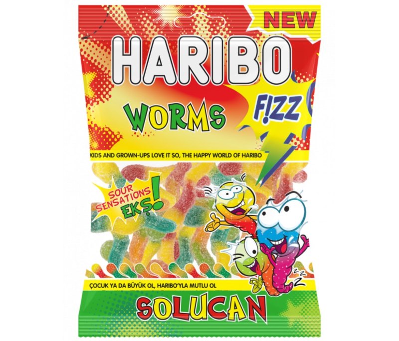 HARIBO FIZZ WORMS HELAL 30X80GR