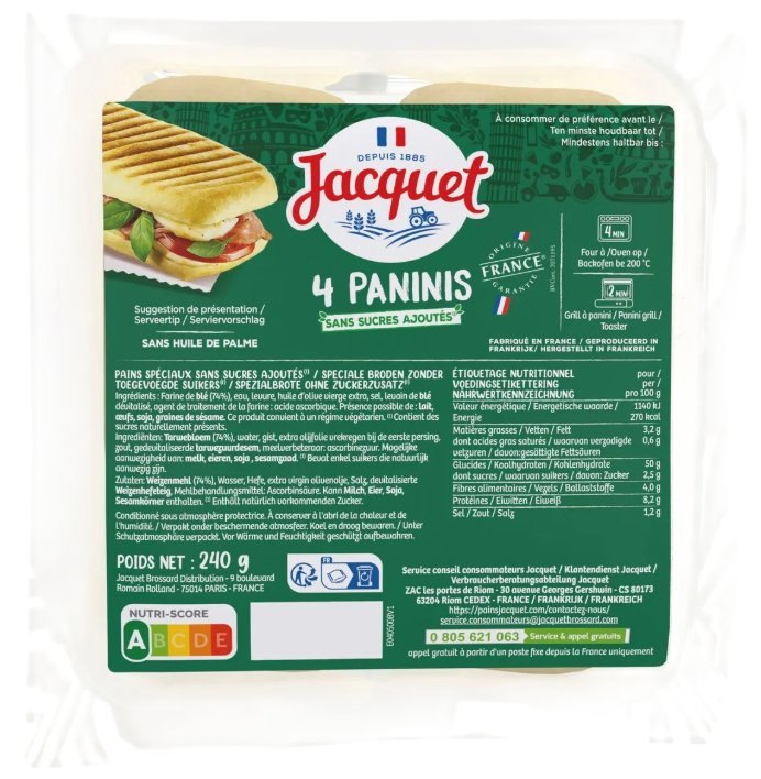 JACQUET PANINIS 8X240GR