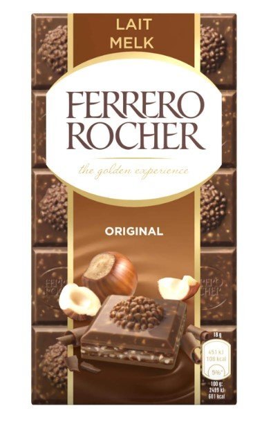 KINDER FERRERO ROCHER TABLETTE CHOCOLAT AU LAIT 8X90GR