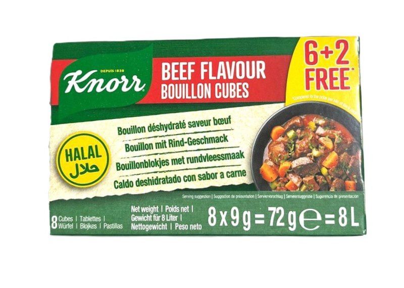 KNORR BOUILLON BOEUF CUBES 24X72GR