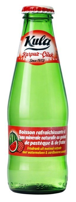 KULA EAU MINERALE GAZEUSE A LA PASTEQUE ET FRAISE 24X200ML