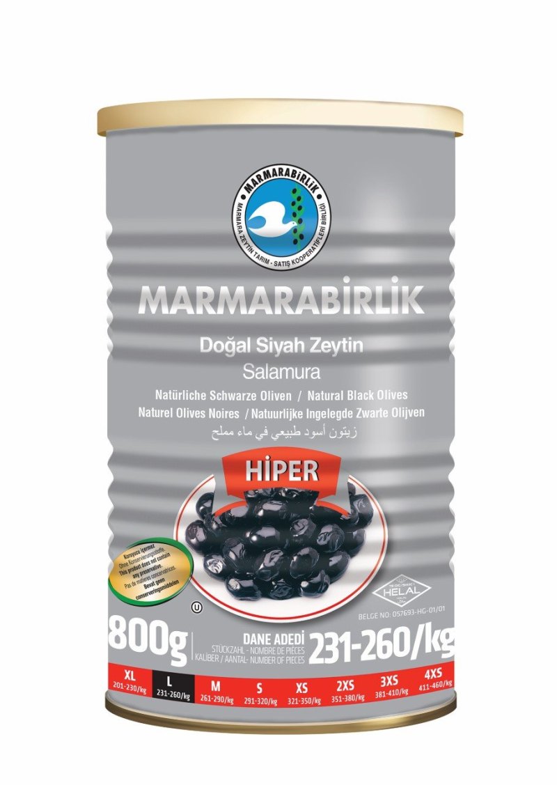 MARMARABIR OLIVES 6X800GR HIPER TNK ( L )