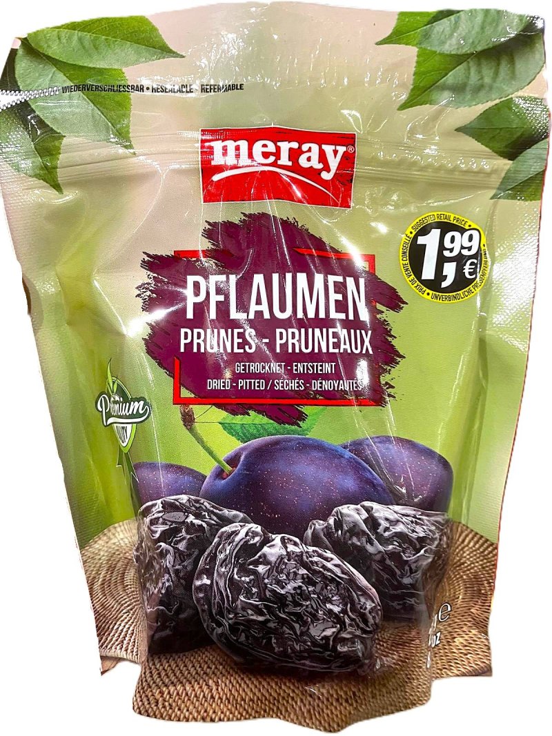 MERAY PRUNES SECHEES DENOYAUTES 12X250GR P.V.1,99€