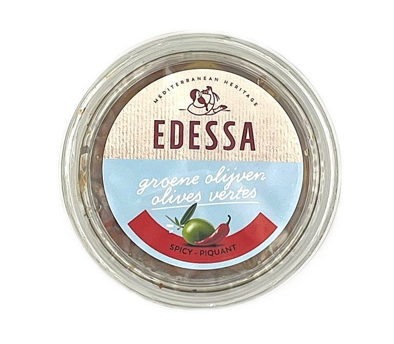 MEZZE EDESSA OLIVES VERTES PIQUANTES 9X150GR