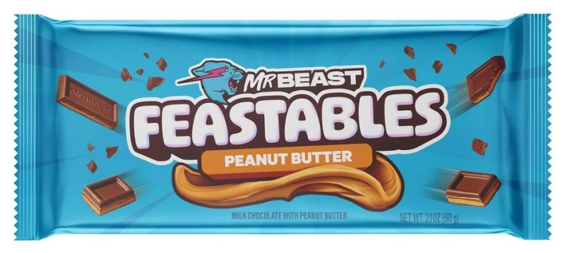 MR BEAST FEASTABLES BARRE CHOCOLATE PEANUT BUTTER 10X60GR