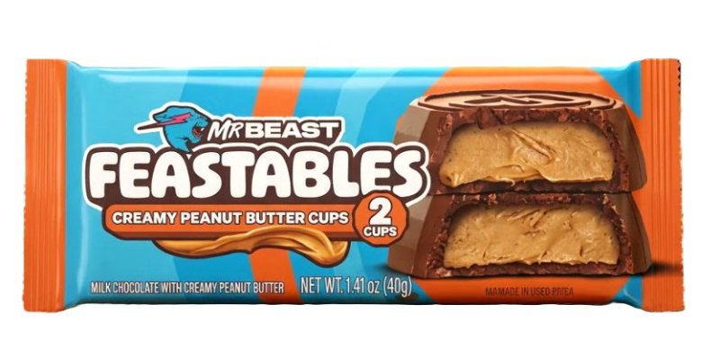 MR BEAST FEASTABLES CUPS CREAMY PEANUT BUTTER 24X40GR