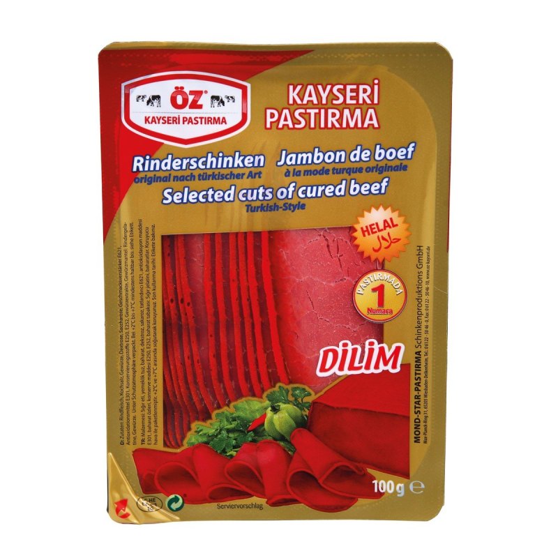 OZ KAYSERI PASTIRMA BOEUF FUME EN TRANCHES 8X100GR