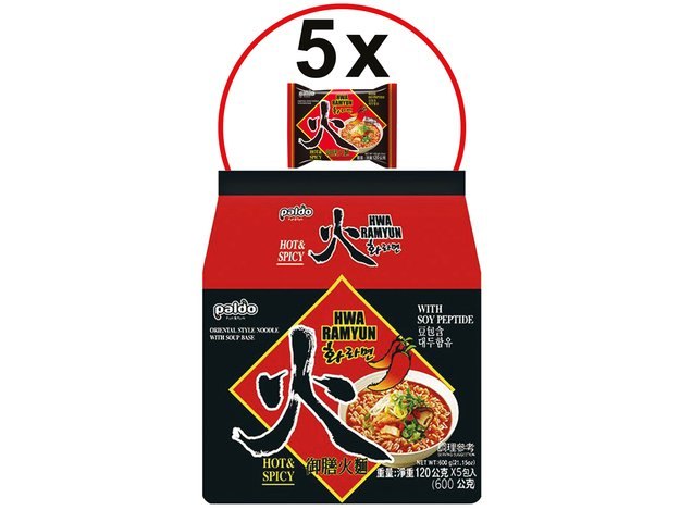 PALDO HWA RAMYUN NOUILLES 4X(5X120GR)