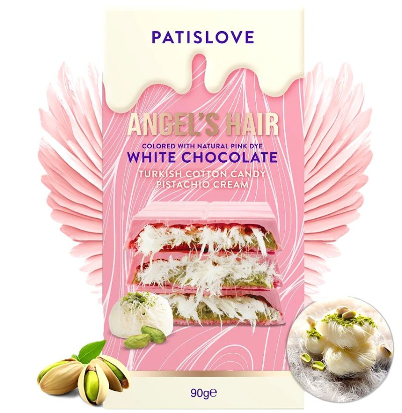 PATISLOVE ANGEL'S HAIR DUBAI CHOCOLAT BLANC ET FRAMBOISE 10X90GR