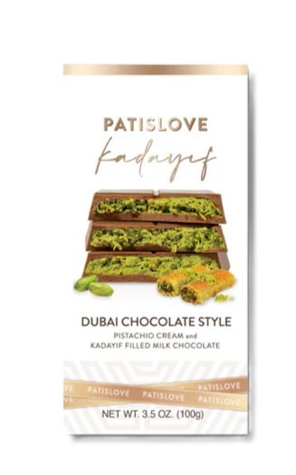 PATISLOVE CHOCOLAT DUBAI CREME DE PISTACHE ET KADAYIF 10X100GR
