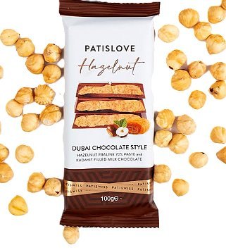 PATISLOVE CHOCOLAT DUBAI NOISETTES PRALINEES 10X100GR