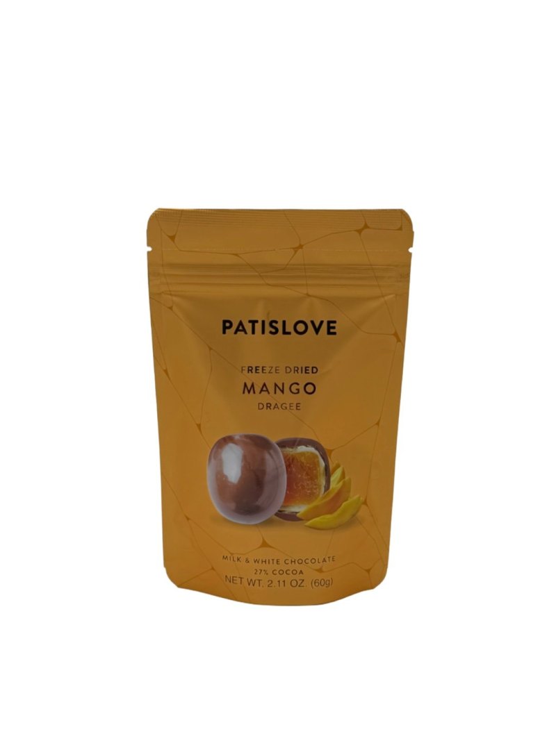 PATISLOVE DRAGEE MANGO MILK & WHITE CHOCOLATE 12X60GR