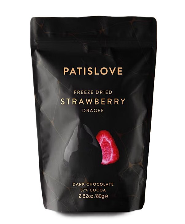 PATISLOVE DRAGEES FRAISE LYOPHILISES CHOCOLAT NOIR 12X80GR