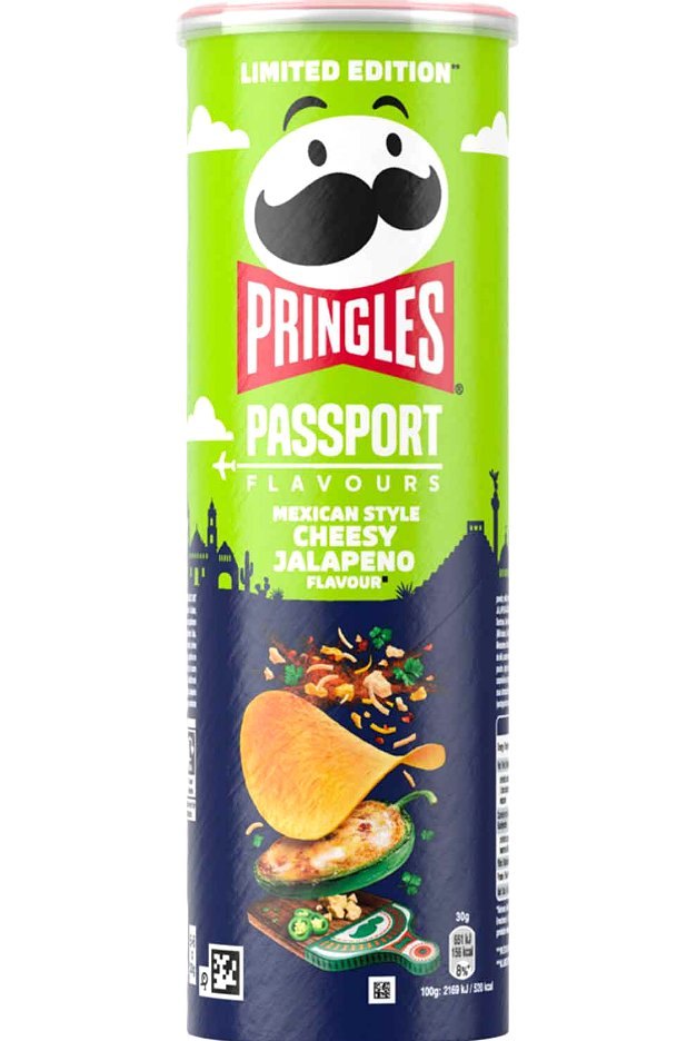 PRINGLES PASSPORT MEXICAN STYLE CHEESY JALAPENO 19X165GR