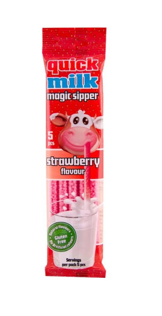 QUICK MILK MAGIC SIPPER STRAWBERRY 20X30GR