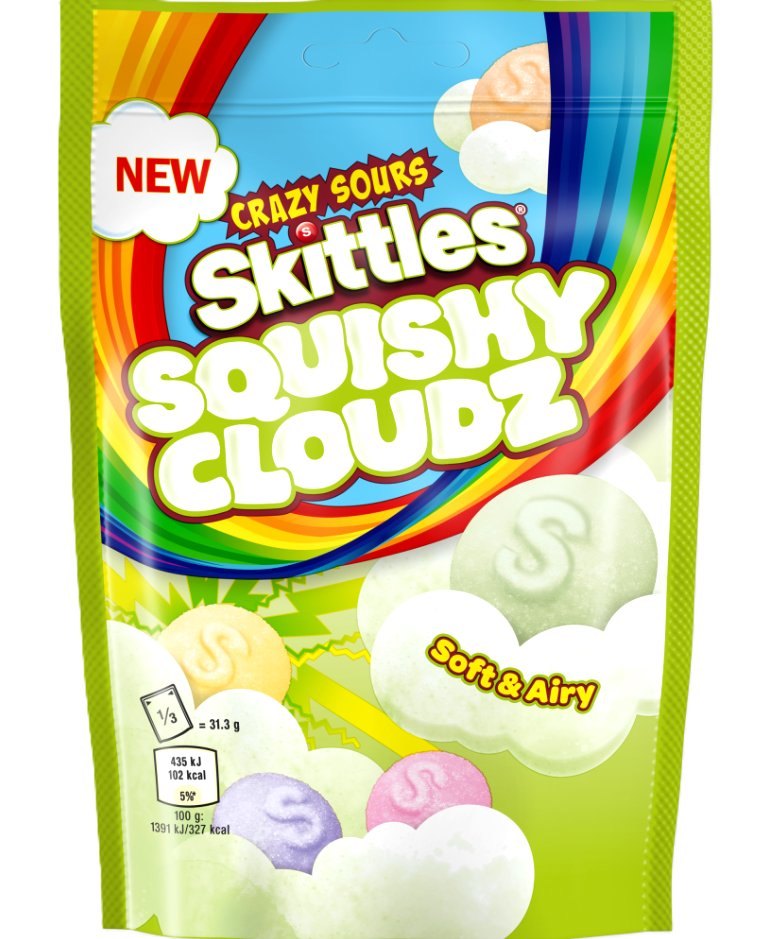 SKITTLES SQUISHY CLOUDZ CRAZY SOURS 18X94GR