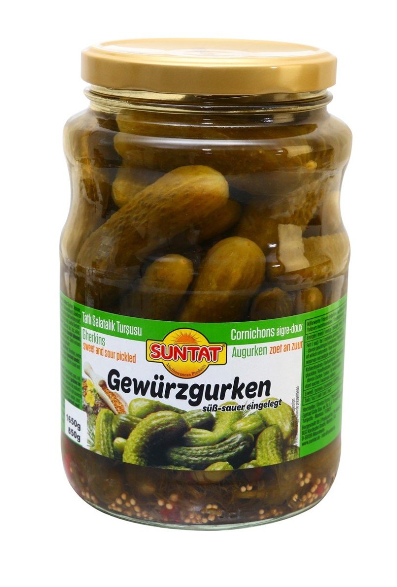 SUNTAT CORNICHONS AIGRE DOUX EN SAUMURE 6X1700ML