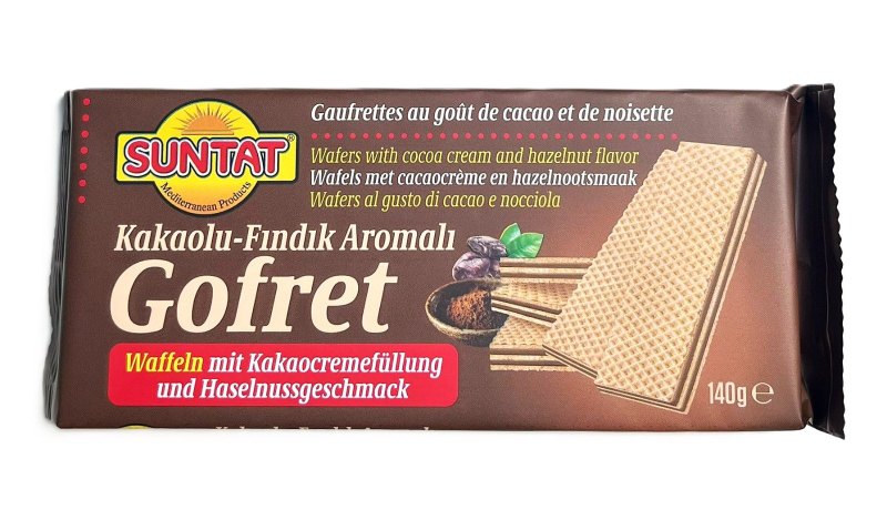 SUNTAT GAUFRETTES AU GOUT DE CACAO ET DE NOISETTE 24X140GR