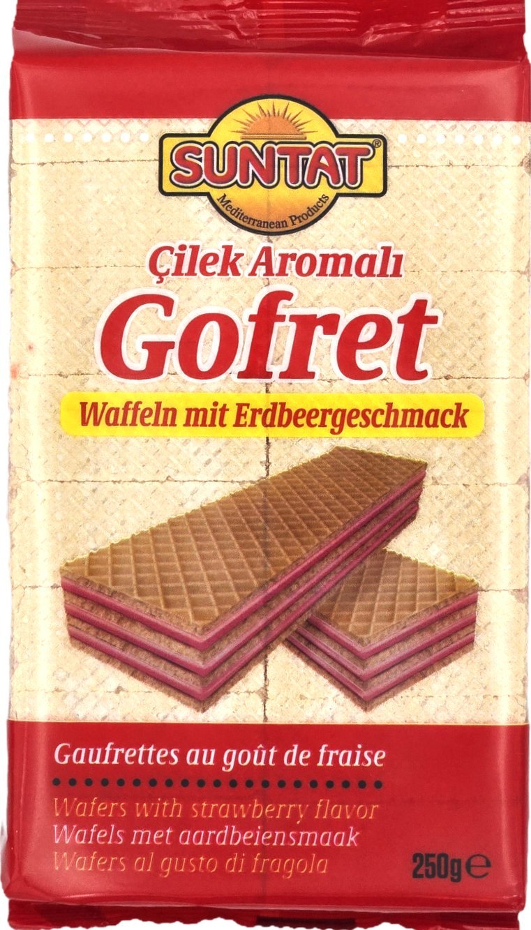 SUNTAT GAUFRETTES AU GOUT DE FRAISE 18X250GR