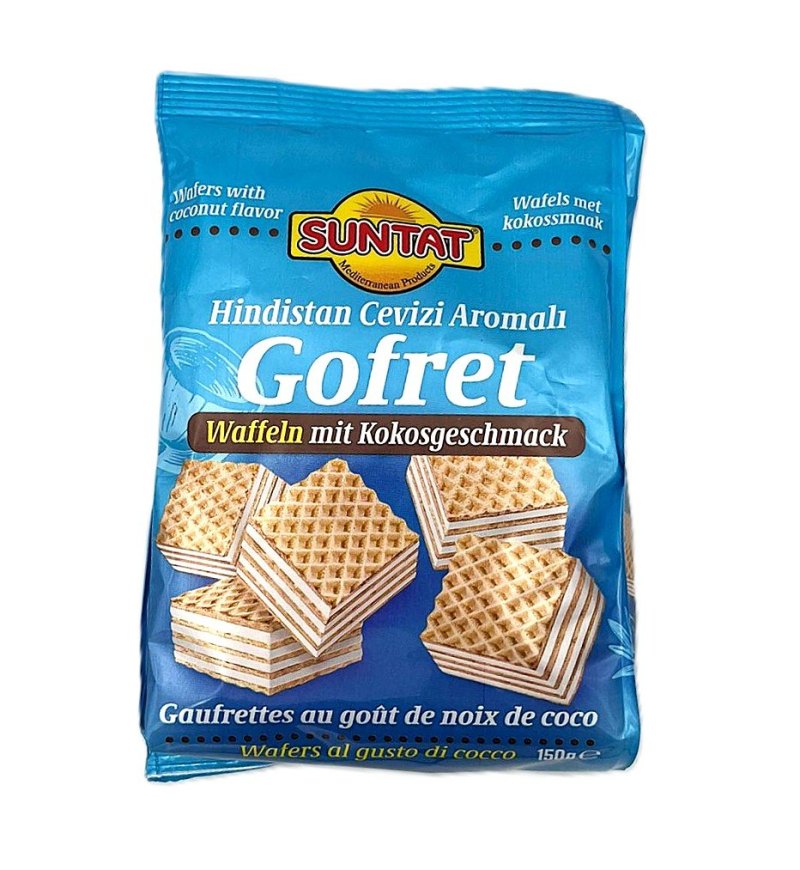 SUNTAT GAUFRETTES AU GOUT DE NOIX DE COCO 12X150GR