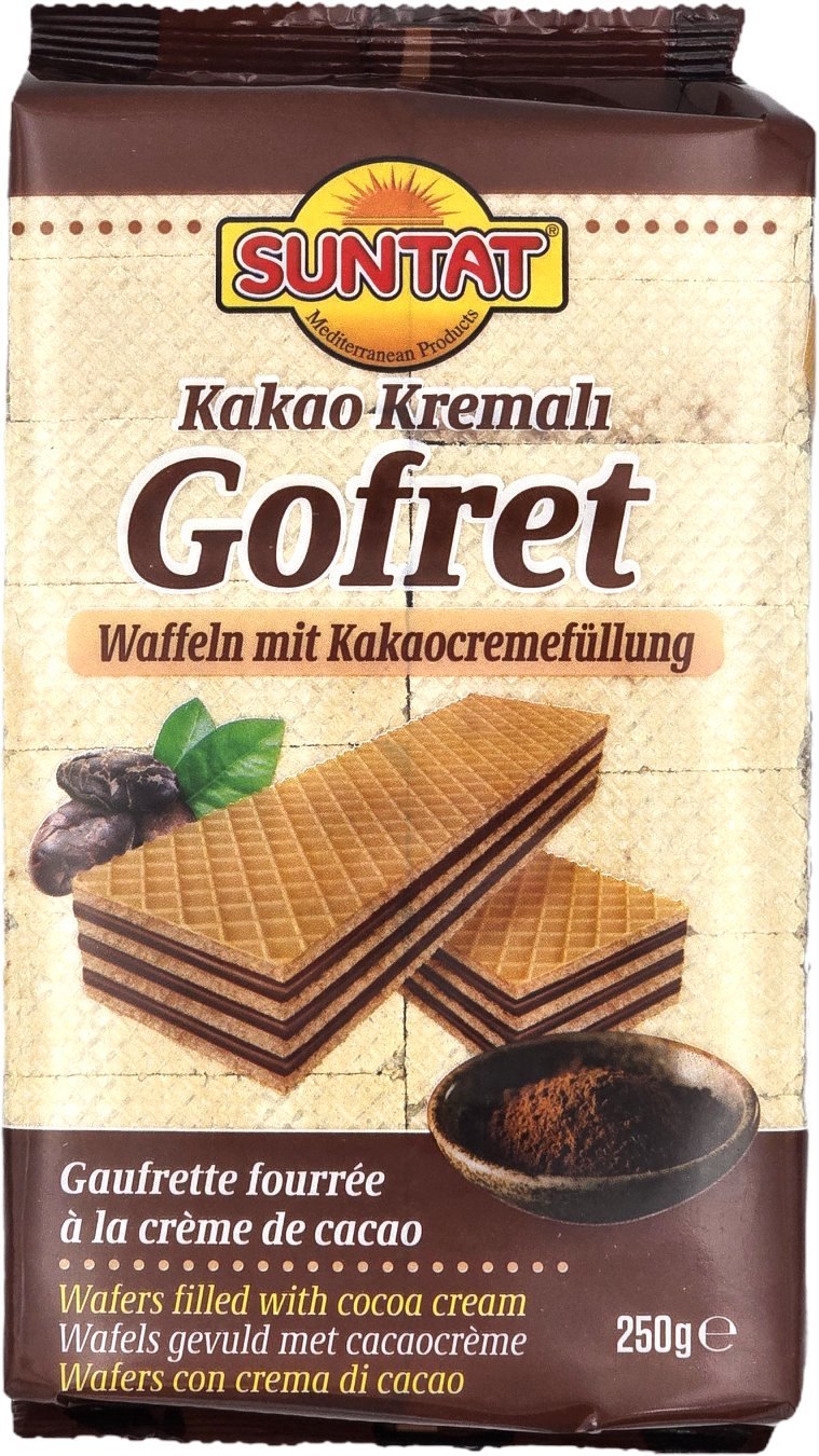 SUNTAT GAUFRETTES FOUREE A LA CREME DE CACAO 18X250GR
