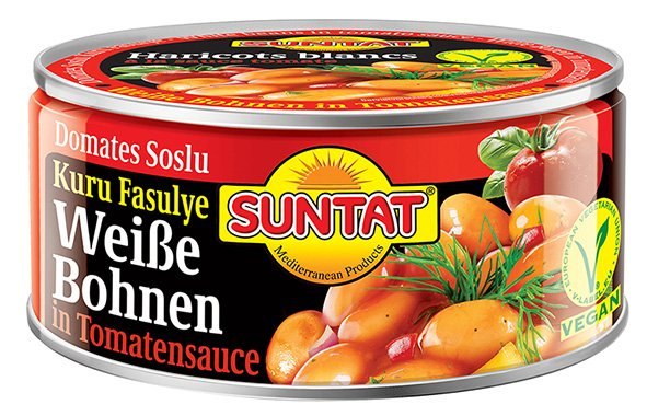 SUNTAT HARICOTS BLANCS A LA SAUCE TOMATE PILAKI 12X280GR