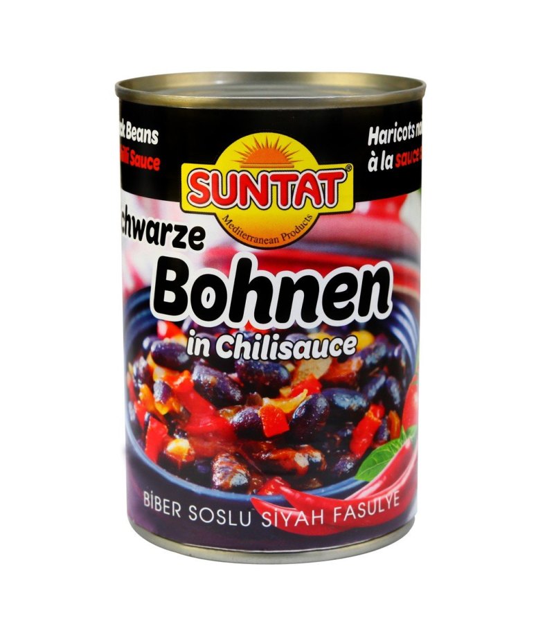 SUNTAT HARICOTS NOIRS AVEC SAUCE CHILI 12X425ML
