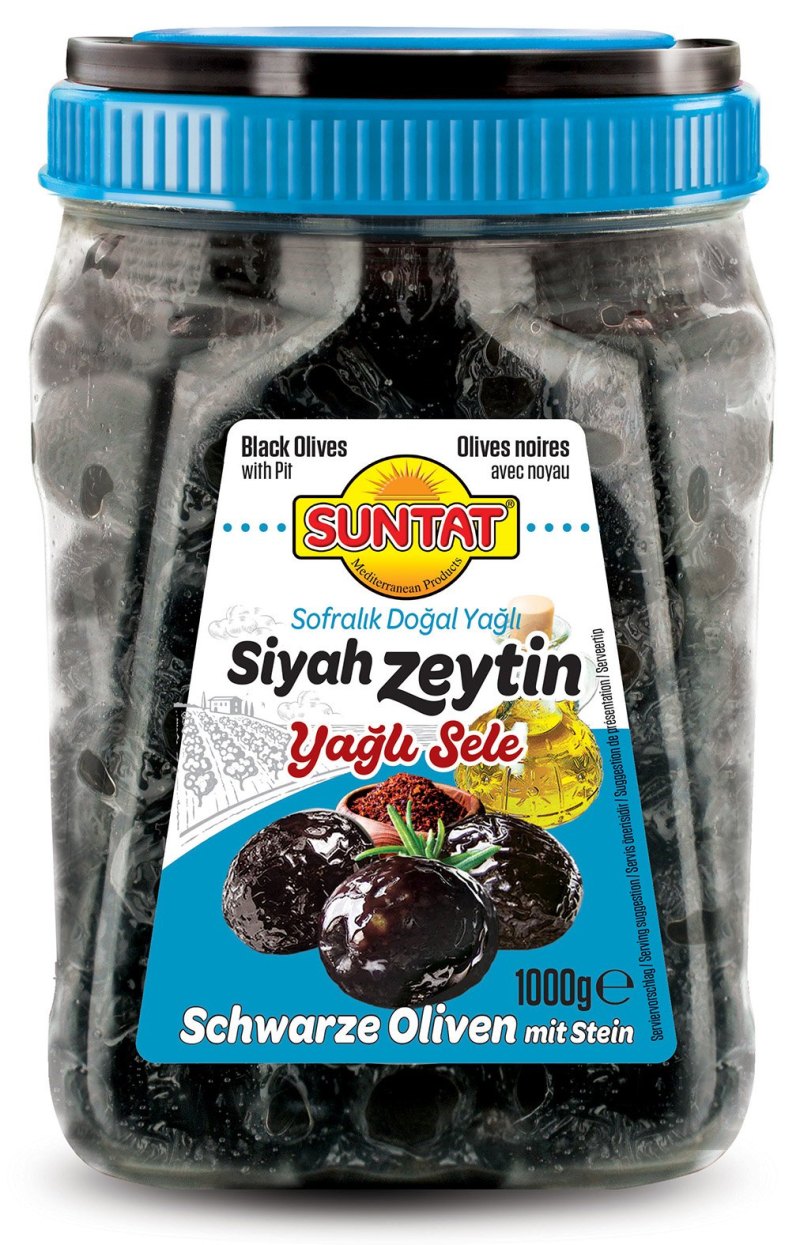 SUNTAT OLIVES NOIRES YAGLI SELE (351-410)6X1KG PET BLUE