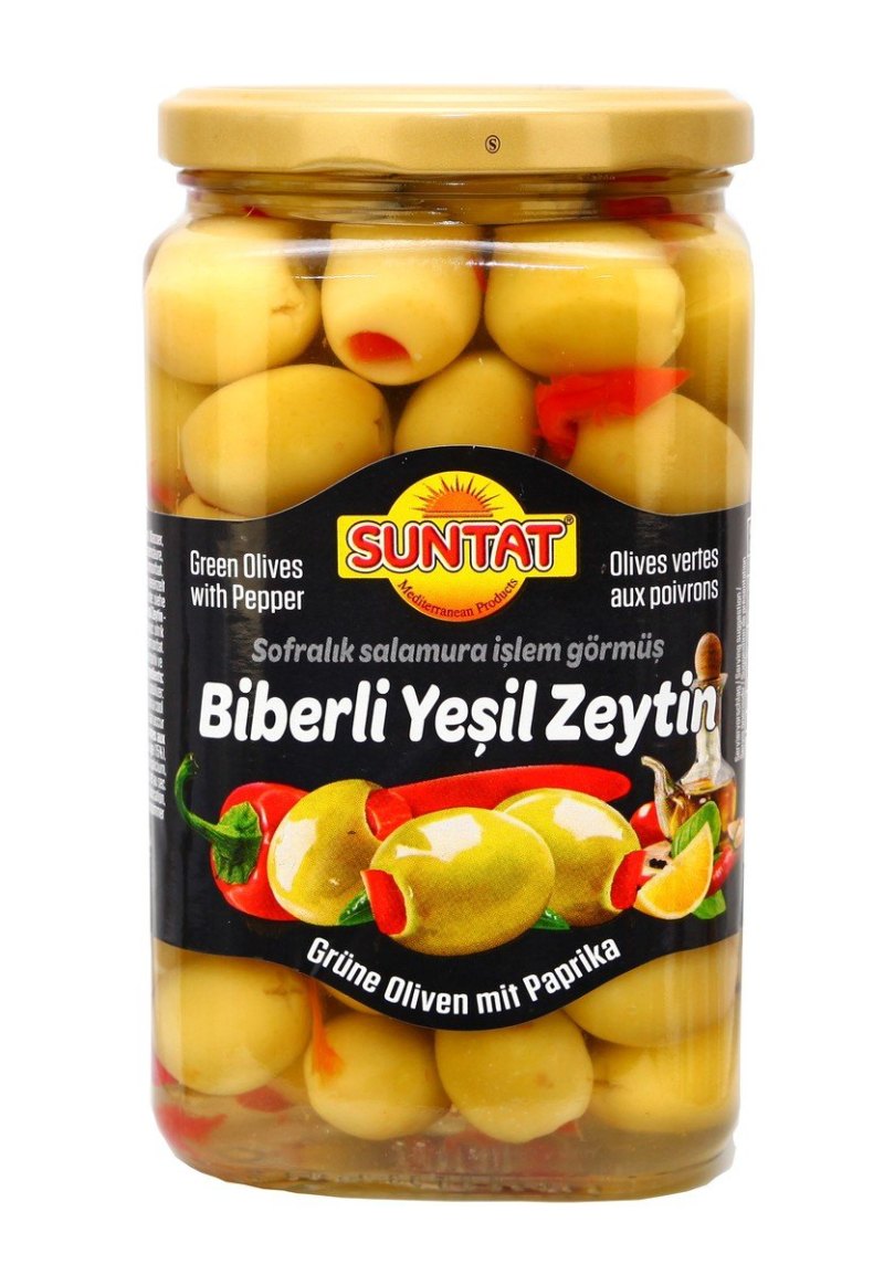 SUNTAT OLIVES VERTES FARCIES POIVRONS BOCAL 12X850ML