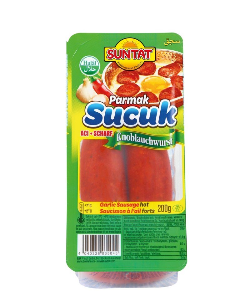 SUNTAT PARMAK SUCUK SAUCISSON A L'AIL 16X200GR