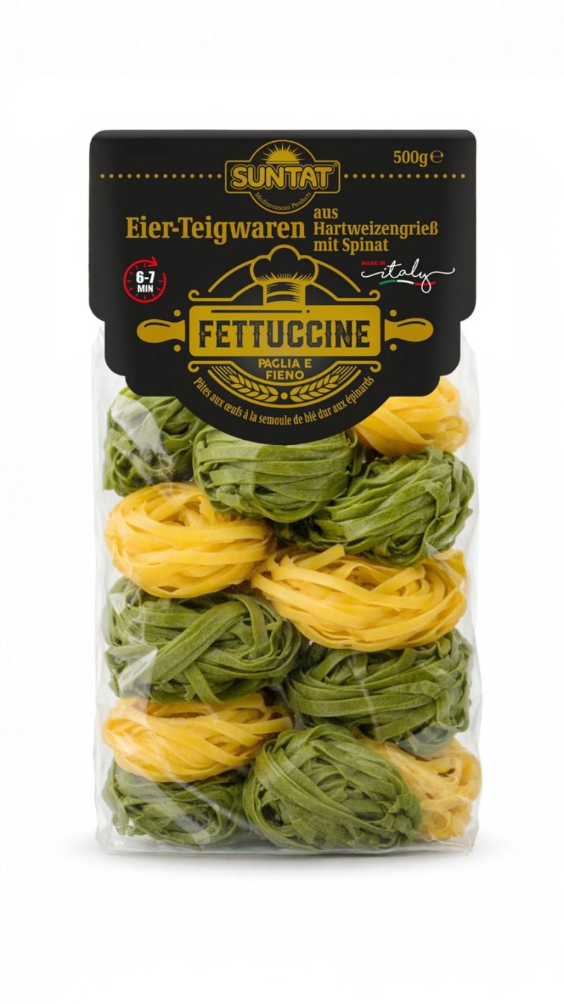 SUNTAT PATES FETTUCCINE OEUF ET EPINARD 12X500GR