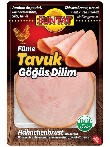 SUNTAT SALAMI BLANC DE POULET FUMEE TRANCHES 12X100GR