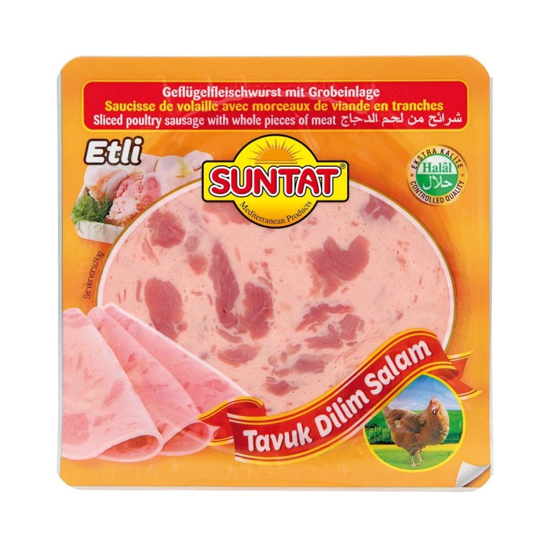 SUNTAT SALAMI DE POULET & MORCEAUX VIANDES TRANCHES 12X200GR