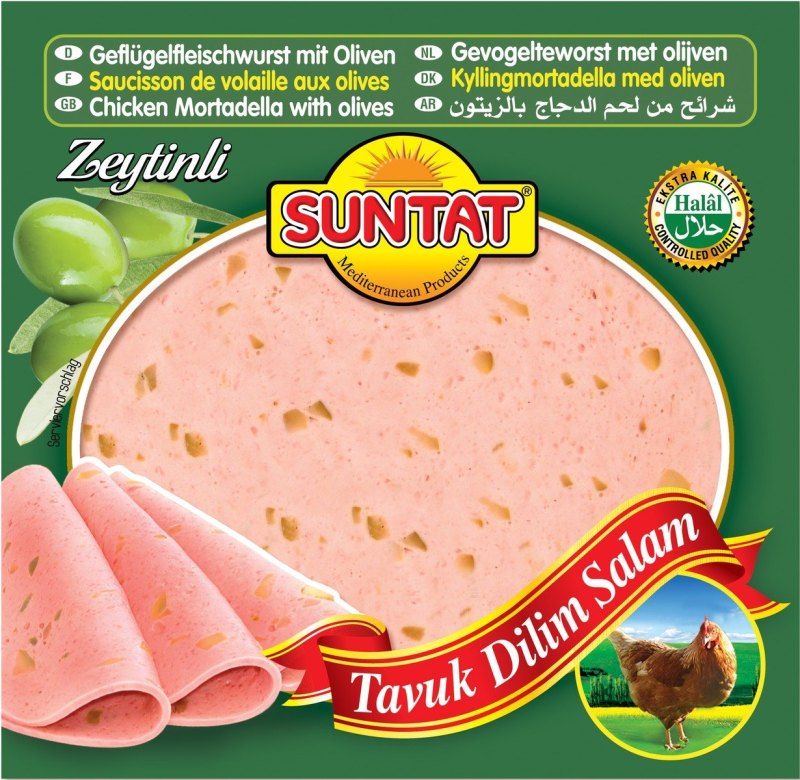 SUNTAT SALAMI DE POULET AUX OLIVES TRANCHES 12X200GR