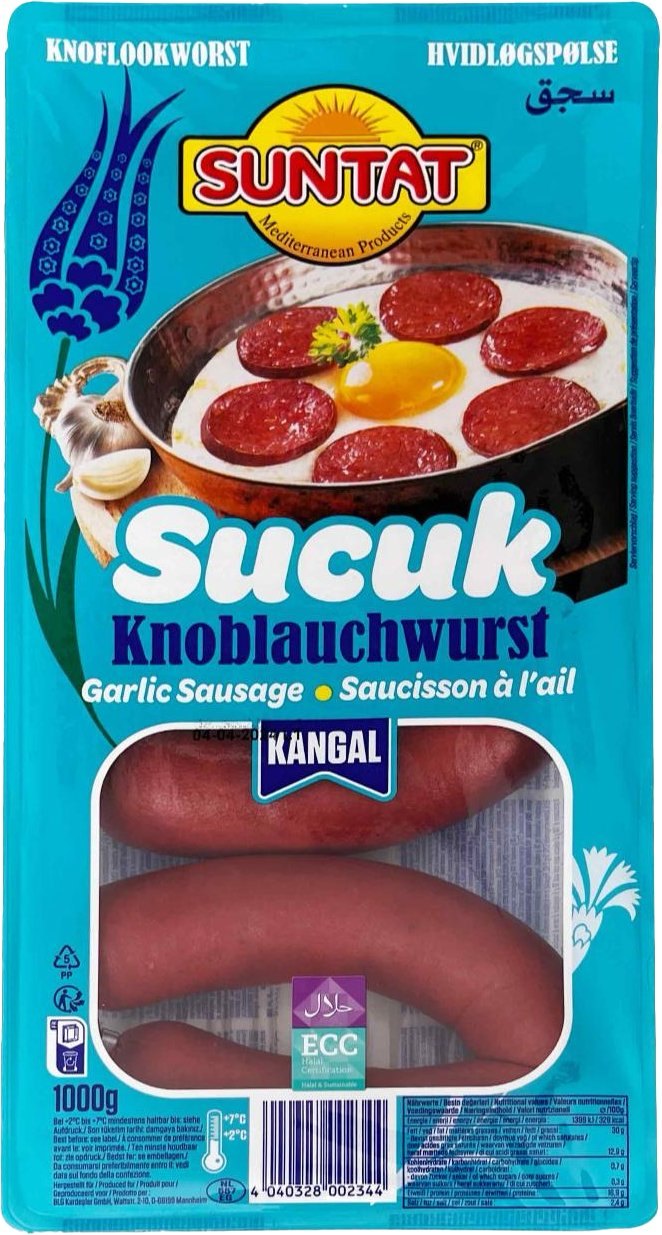 SUNTAT SAUCISSON A L'AIL SUCUK KANGAL 9X1KG