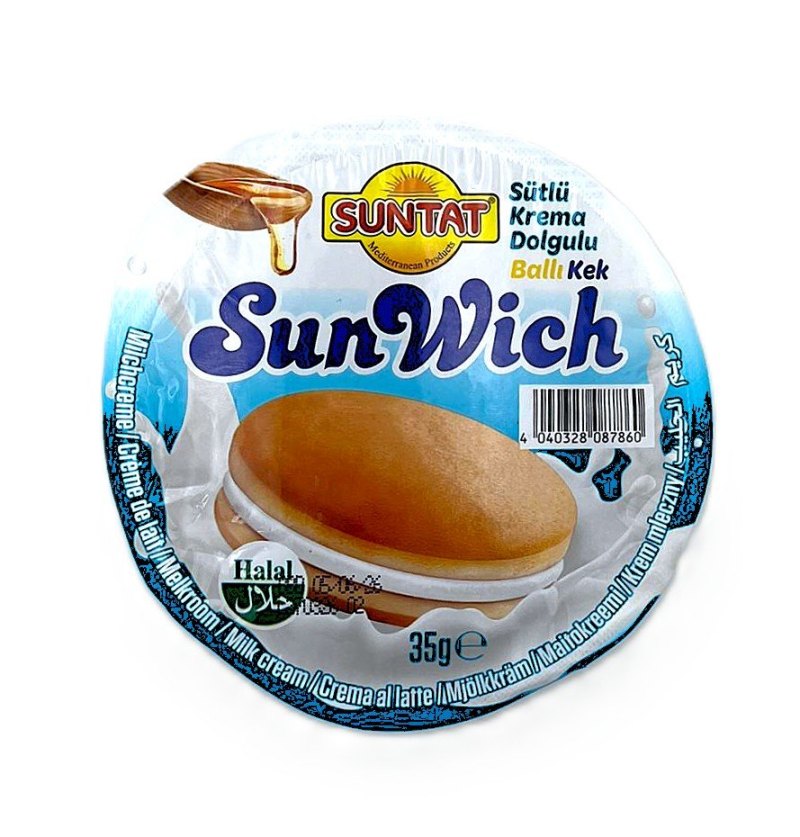 SUNTAT SUNWICH GATEAU AU MIEL FOURRE A LA CREME 12X35GR