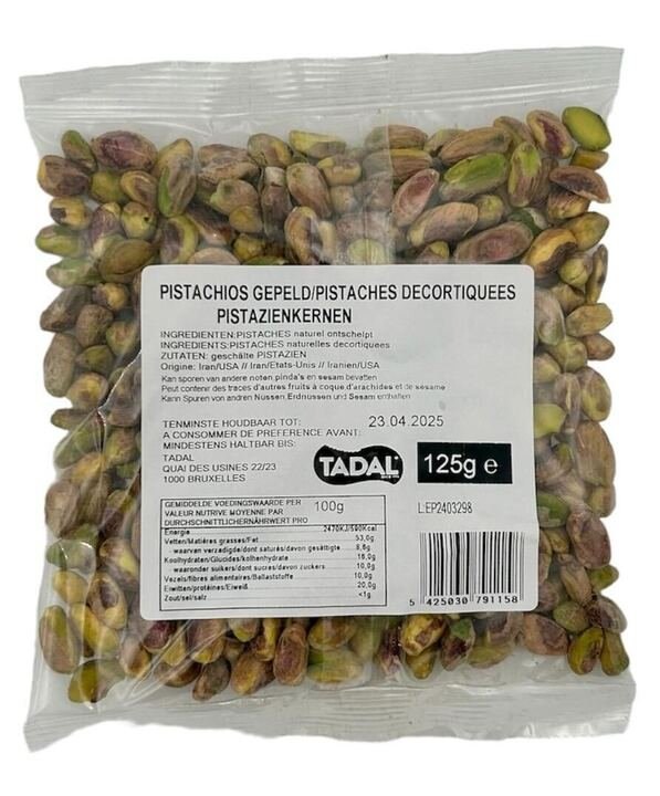 TADAL PISTACHES DECORTIQUEES 24X125GR
