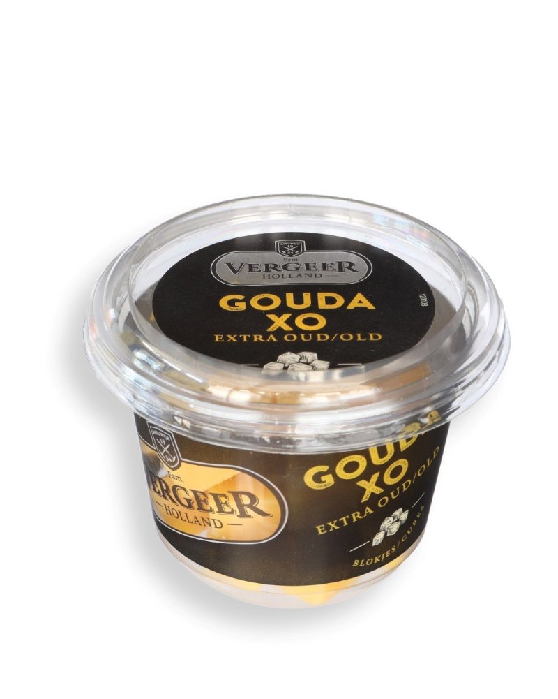 VERGEER GOUDA FROMAGE EN CUBES VIEUX BARQUETTE 8X165GR