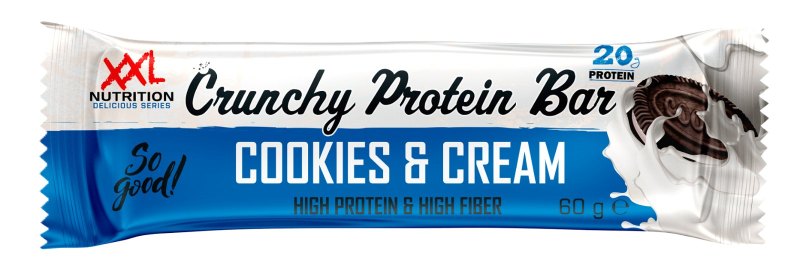 XXL NUTRITION BARRE PROTEINEE CRUNCHY COOKIES AND CREAM 12X60GR