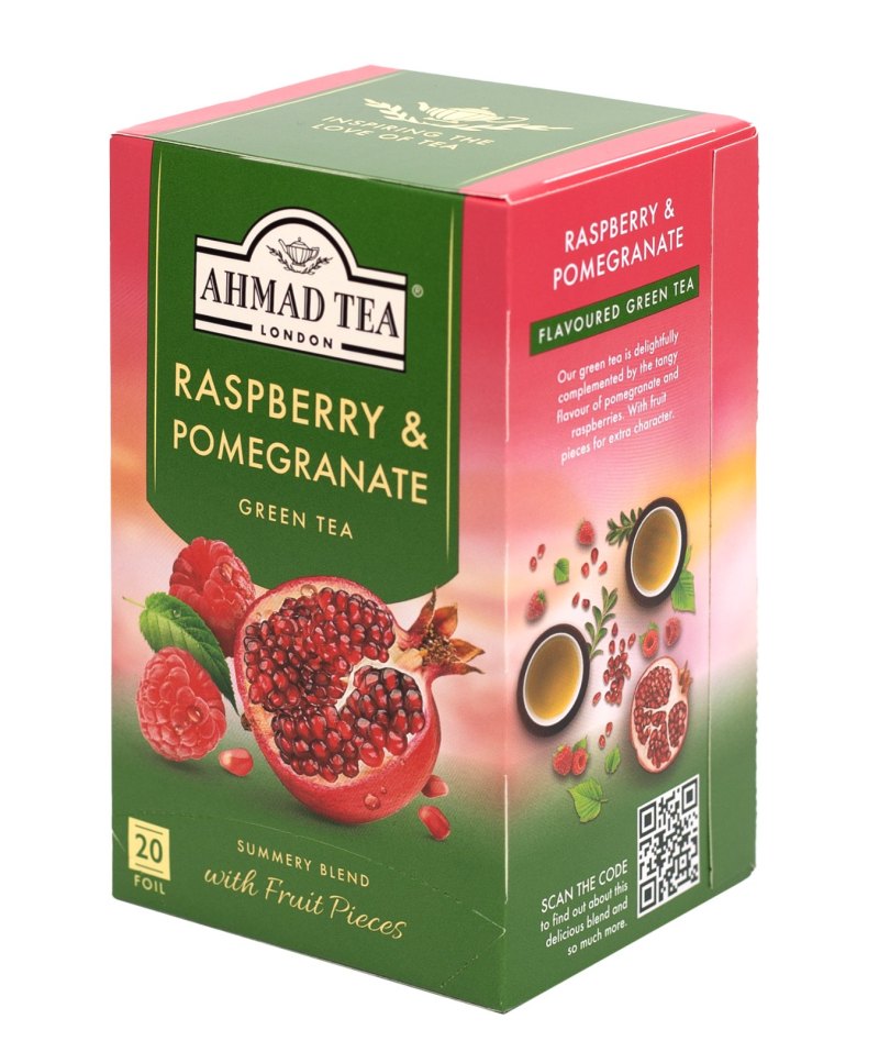 AHMAD TEA THE VERT A LA FRAMBOISE ET A LA GRENADE 6X(20X2GR)