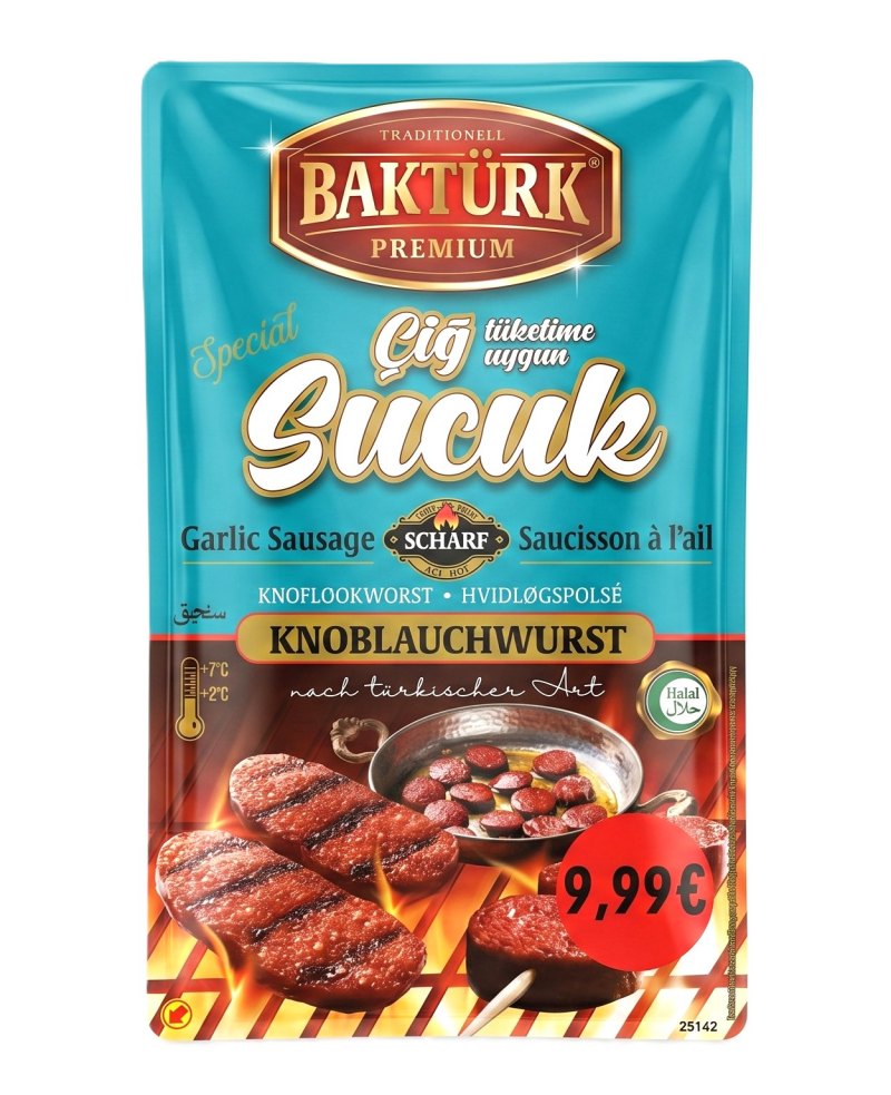 BAKTURK SUCUK SAUCISSON A L'AIL 5X800GR P.V.€9,99