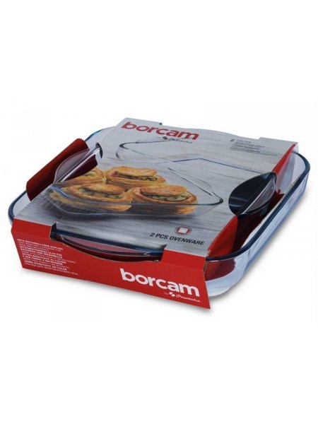 BORCAM VERRE MOULE A TARTE CARRE 2X(2X5150CC) - 159028